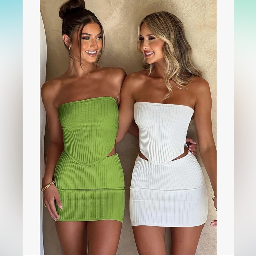 CHYRII Womens Two Piece Outfits Bandeau